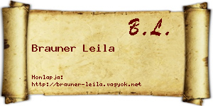 Brauner Leila névjegykártya